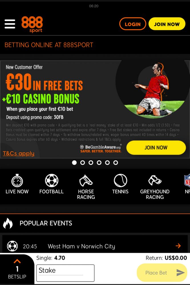 Betting applications 888sport app