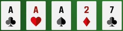 Three of a kind Texas Holdem poker hands
