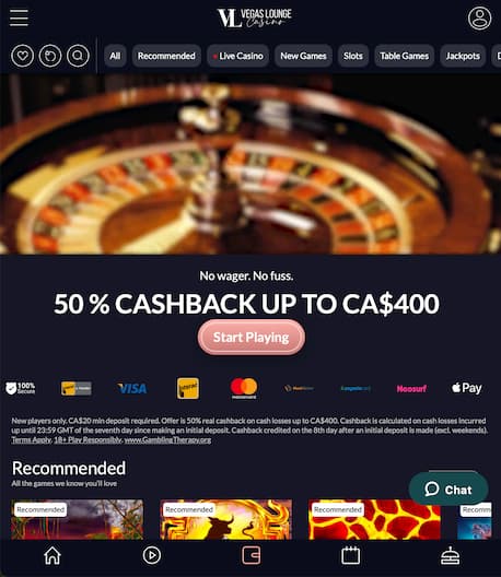 Vegas Lounge Mobile Casino App