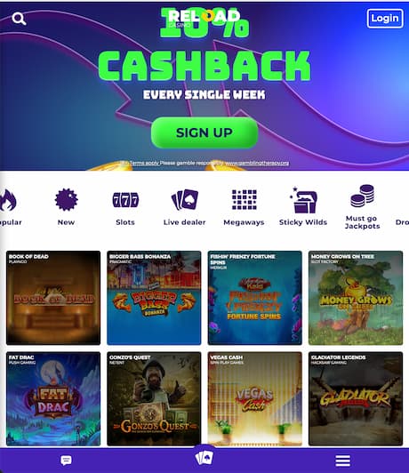 Reload Casino Mobile Casino App