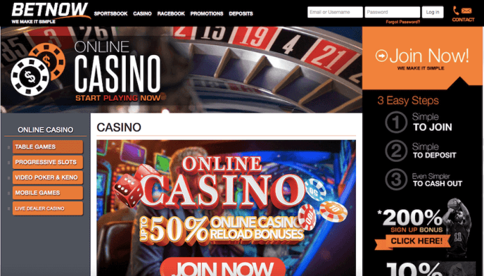 betnow casino homepage