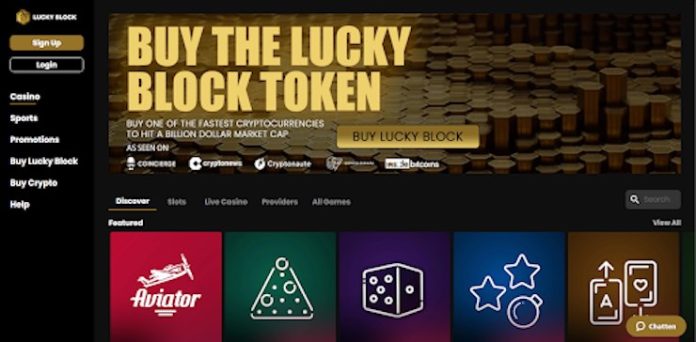 Stap 1 Ga naar de website van het Lucky Block Casino