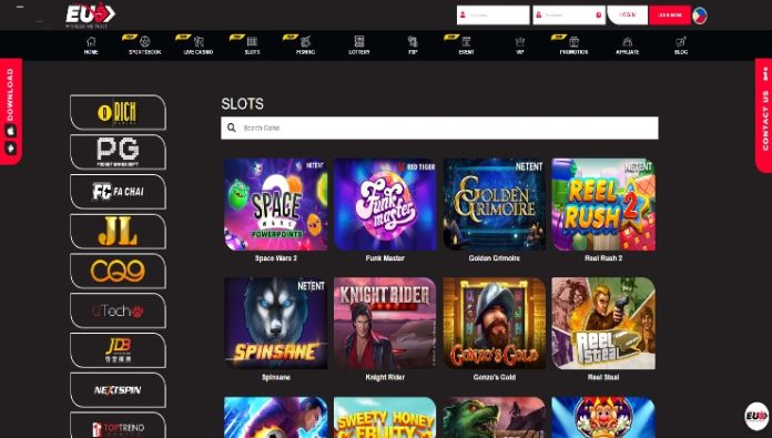 The NetEnt lobby at the EU9 online casino site