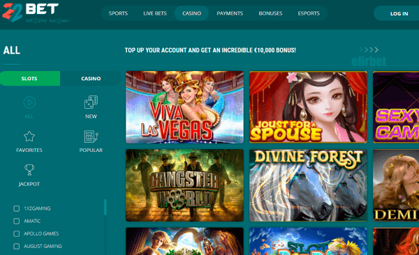22bet casino online slots Singapore