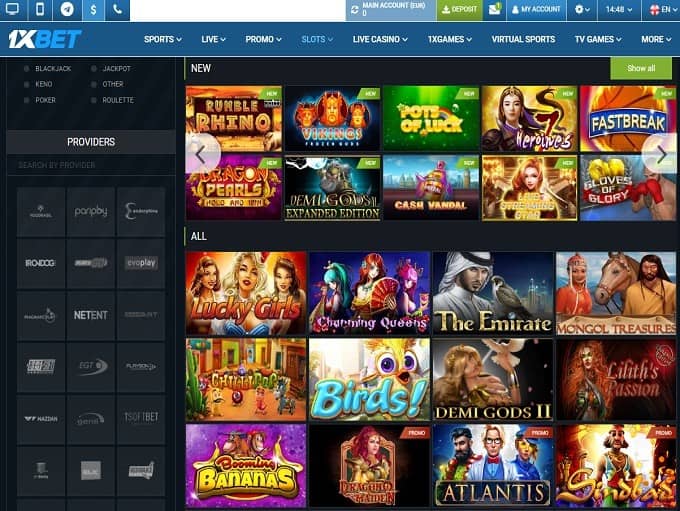 1xBET Casino online slots Singapore