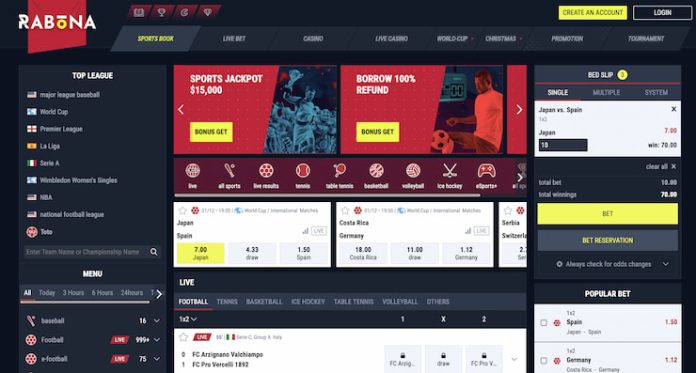 Rabona Betting Home Page