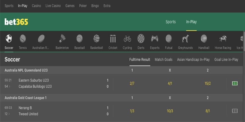 Bet365 in play betting
