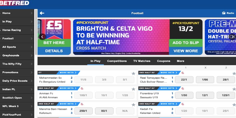 Betfred in play streaming