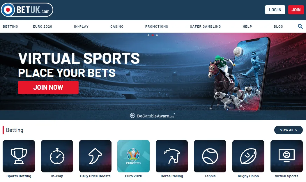 BetUK - Best Virtual Sports PayPal Betting Site