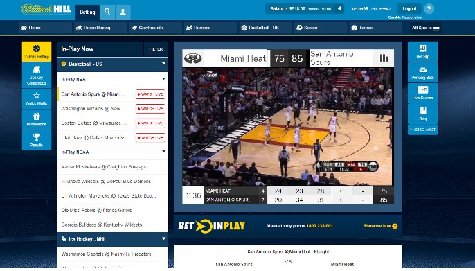 William Hill live streaming basketball