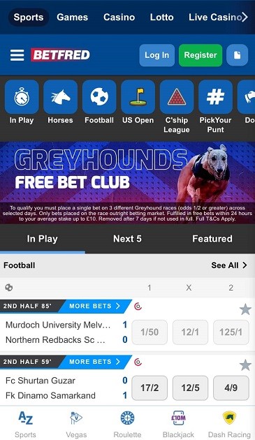 Betfred greyhound bet app