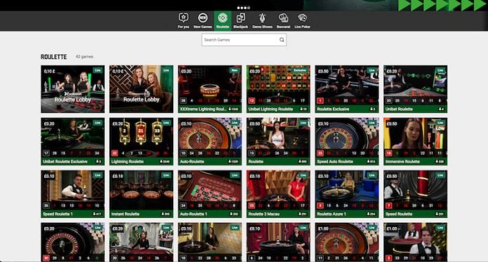 Unibet Casino live roulette