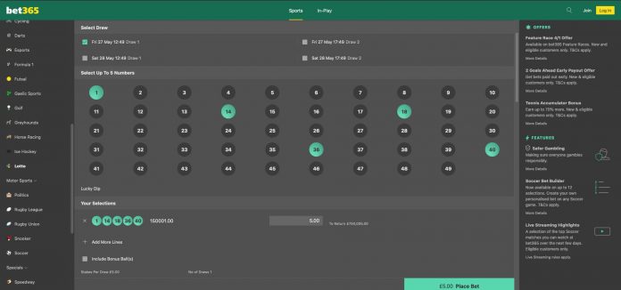 bet365 49s lottery betting