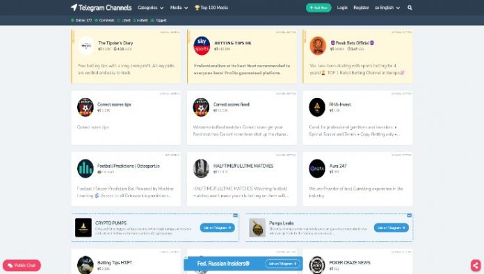 The various Telegram channels for betting tips and predictions