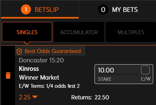 The Horse racing NAP of the day for 11 September 2022 is Kinross
