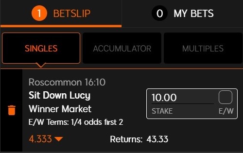 NB to the NAP of the day for 26 September 2022 is Sit Down Lucy