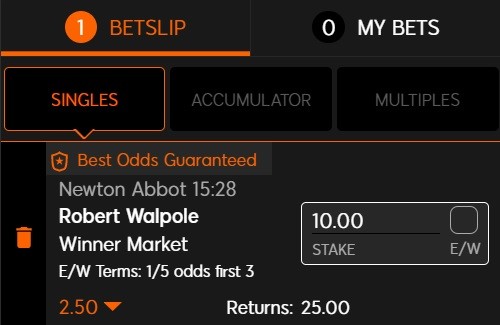 Horse racing NAP of the day for 26 September 2022 is Robert Walpole