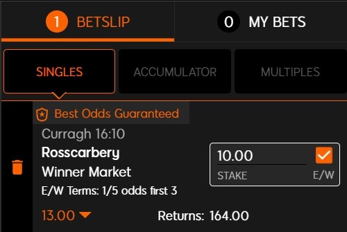 Another each way bet besides the NAP of the day on 11 September 2022 is Rosscarbery in the Irish St Leger