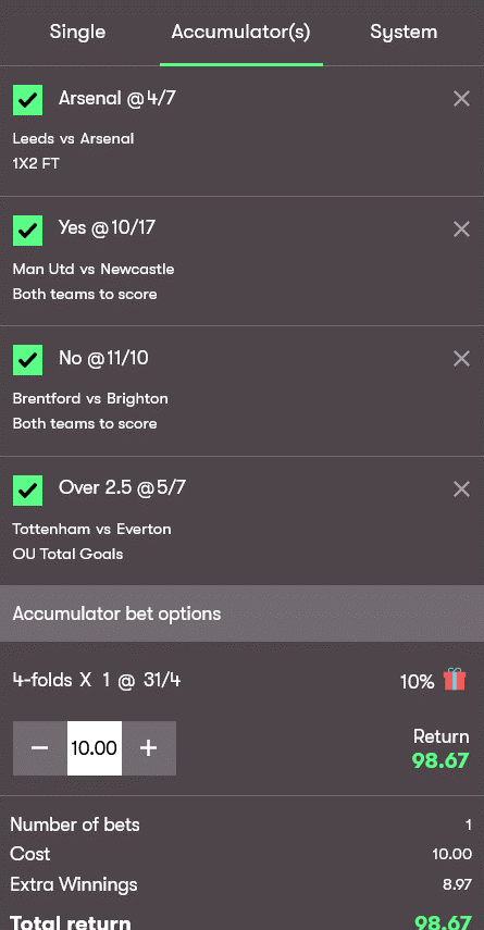 10bet acca