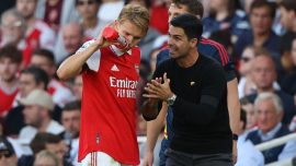 Mikel Arteta Martin Odegaard Arsenal F365