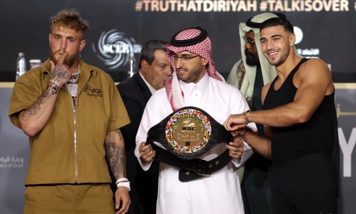 jake paul tommy fury press conference faceoff 2