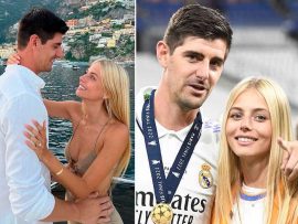 Courtois and wife