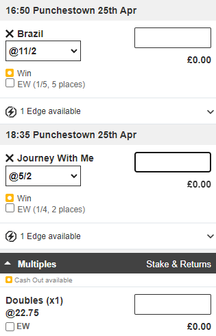 Kevin Blake Punchestown Festival Day 1 Betslip - Tuesday 25th April 2023