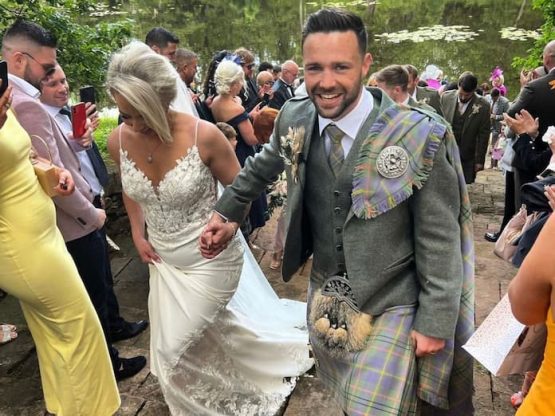 Josh Taylor Wife on Wedding Day 1