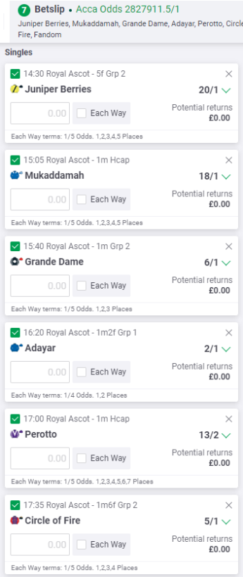 Jason Weaver Royal Ascot Tips - Wednesday 21st June 2023 - Betslip