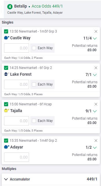 Jason Weaver Newmarket July Festival Tips - Thursday 13th July 2023 - Betslip