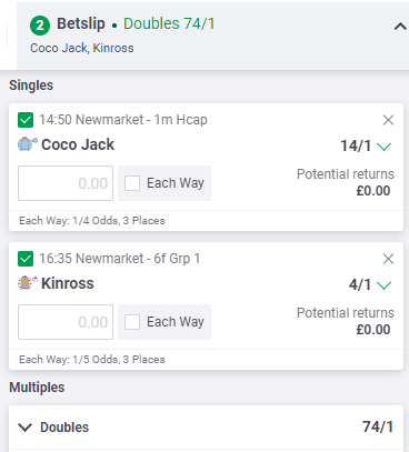 Tony Calvin Newmarket July Festival Tips - Saturday 15th July 2023 - Betslip