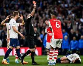 red card arsenal vs spurs