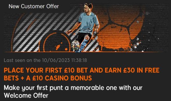 888Sport Betting Offer - Bet £10 Get £30 In Free Bets + £10 Casino Bonus