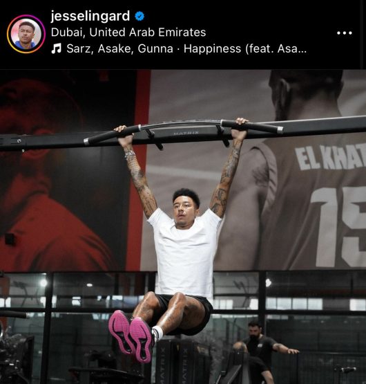 Jesse Lingard Instagram Post