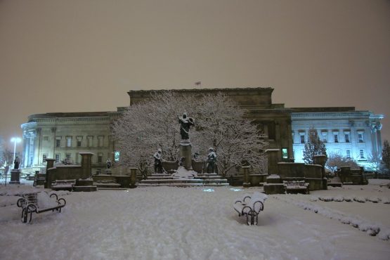 Liverpool coldest weather snow