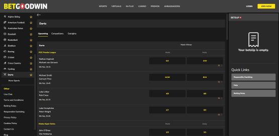 BetGoodwin darts betting
