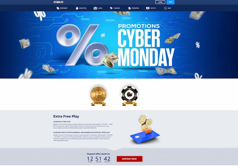 betUS - cyber Monday betting offers