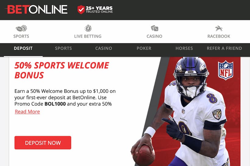 NFL Bets for Free - BetOnline