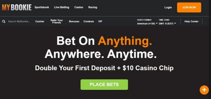 homepage during MyBookie casino review