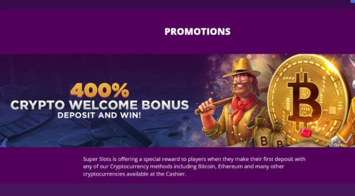 Super Slots crypto bonus