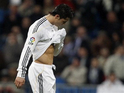 Ronaldo after being red-carded against Malaga