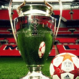 Champions League trophy at Wembley