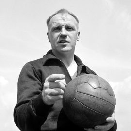 Bill Shankly with football