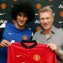 Marouane Fellaini and David Moyes