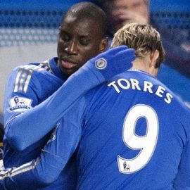 Demba Ba and Fernando Torres