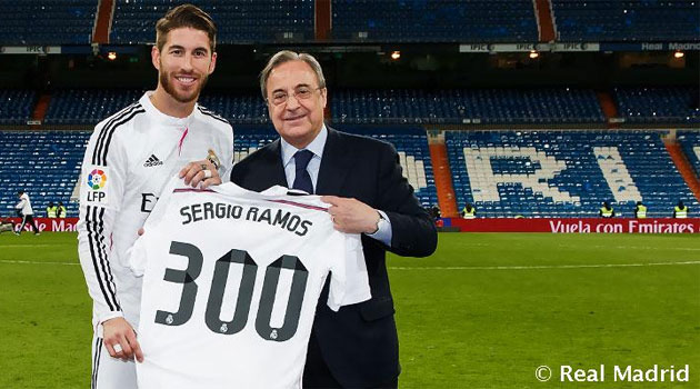 Ramos celebrated 300 Liga matches with Real.