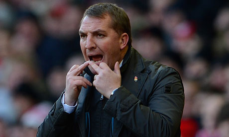 Brendan Rodgers watches Liverpool