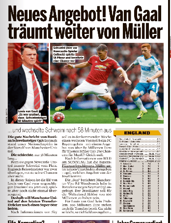 Van Gaal wants to sign Thomas Muller this week