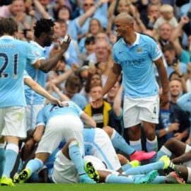 Manchester City Celebrating