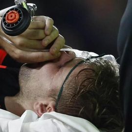 Manchester United left back Luke Shaw in tears after Hector Moreno's leg-breaking challenge